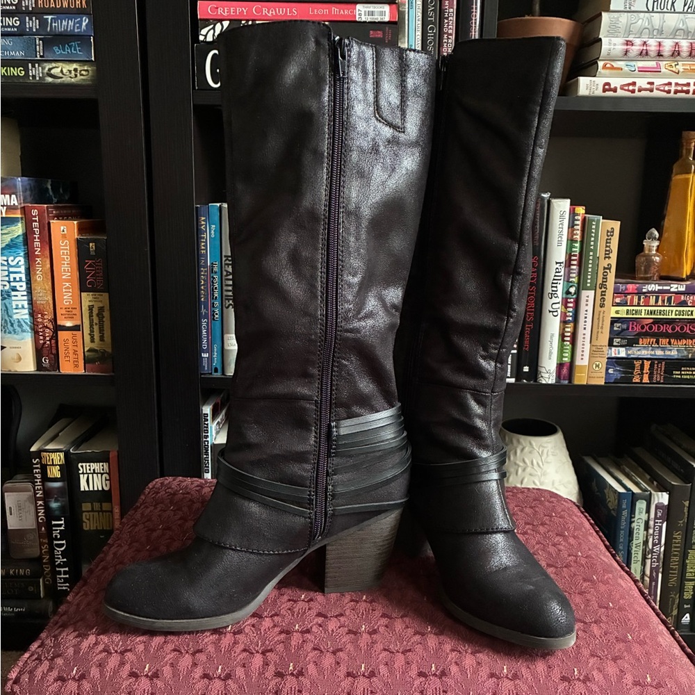 Women's Black Faux Leather Boots